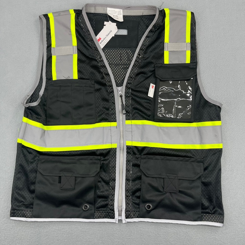 Global Glove FrogWear GLO-067K Mens Small Black 3M Reflective Mesh Safety Vest